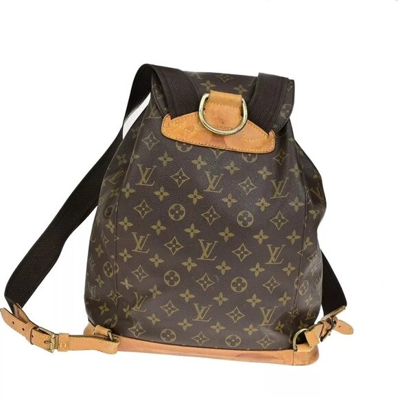 LOUIS VUITTON Montsouris GM Backpack Bag Monogram Leather Brown M51135 85ED205 main image 8